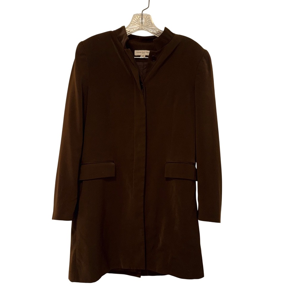 Amanda Smith Vintage Longline Blazer Women 10P Brown Polyester